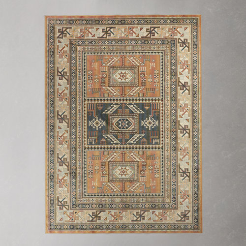 Ovid Tangerine/Rust/Blue/Ivory/Multi Rug & Reviews AllModern